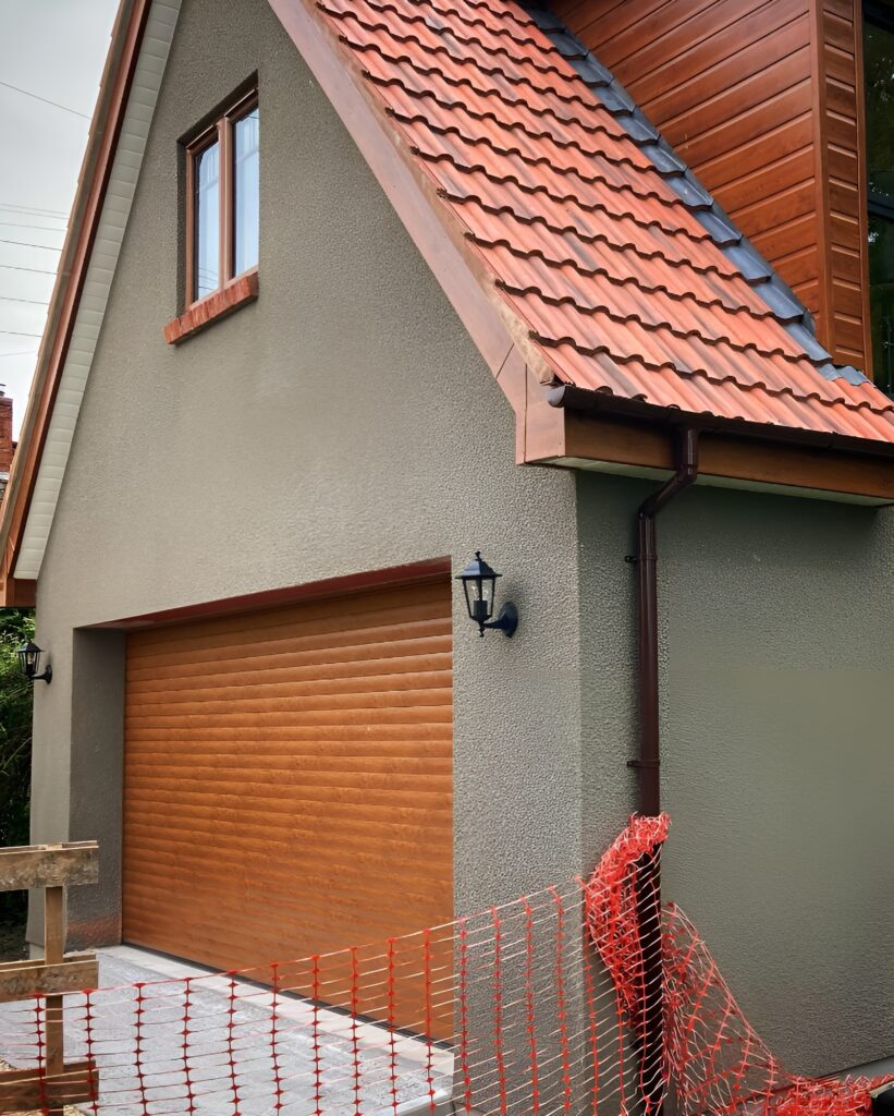 house with sand and cement render applied